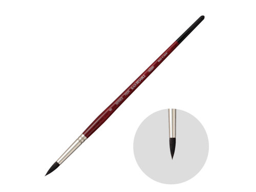 Round, mixed bristles, Black Resable brush, 700R series - Holbein - no. 8