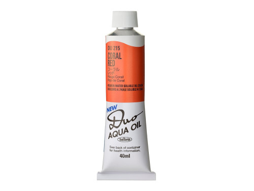 Duo Aqua water soluble oil paint - Holbein - 215, Coral Red, 40 ml