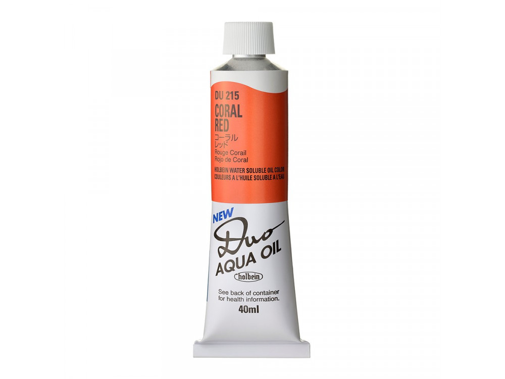 Duo Aqua water soluble oil paint - Holbein - 215, Coral Red, 40 ml