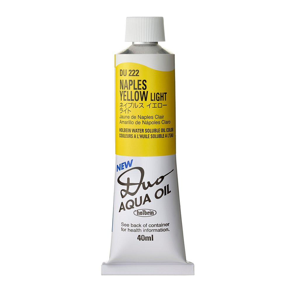 Duo Aqua water soluble oil paint - Holbein - 222, Naples Yellow Light, 40 ml