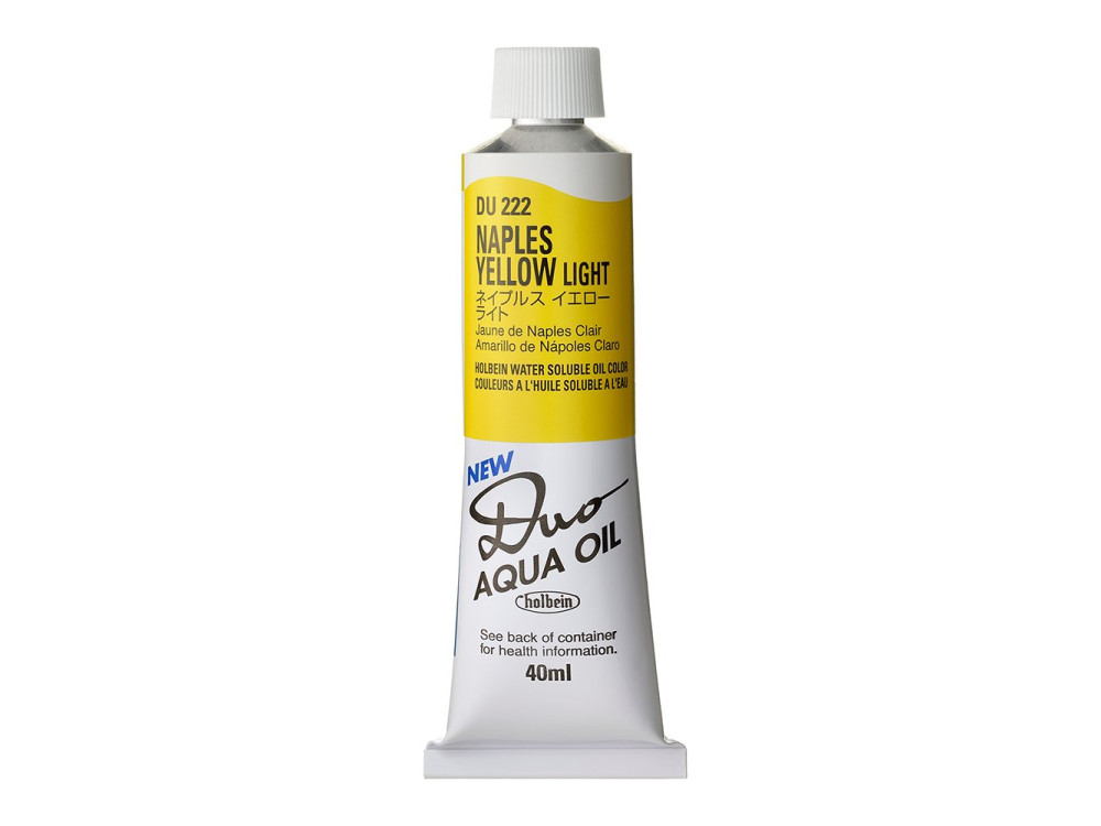 Duo Aqua water soluble oil paint - Holbein - 222, Naples Yellow Light, 40 ml