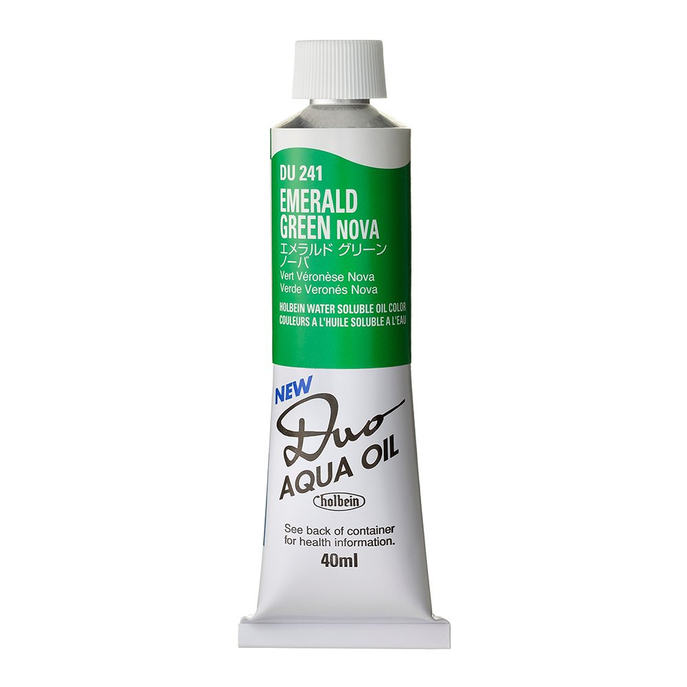 Duo Aqua water soluble oil paint - Holbein - 241, Emerald Green Nova, 40 ml