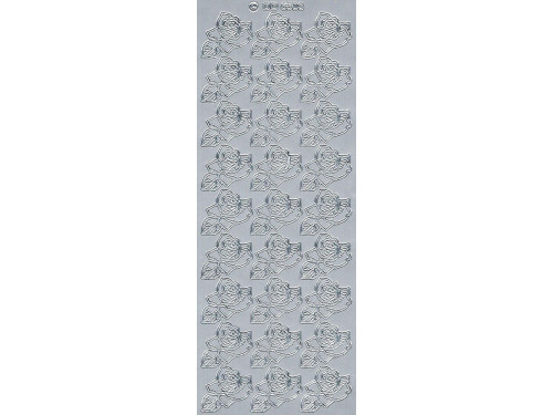 Stickersy, naklejki ażurowe - Róże, srebrne