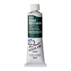 Duo Aqua water soluble oil paint - Holbein - 253, Phthalo Green Yellow Shade, 40 ml