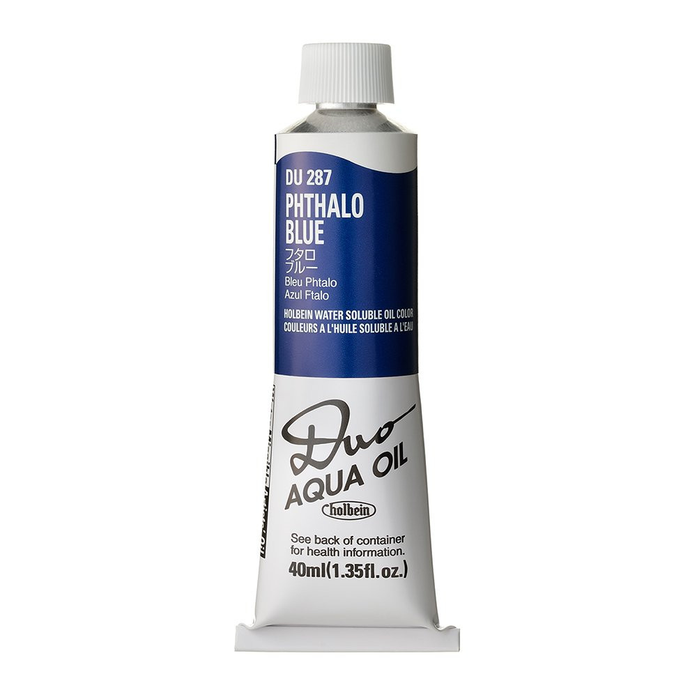 Duo Aqua water soluble oil paint - Holbein - 287, Phthalo Blue, 40 ml