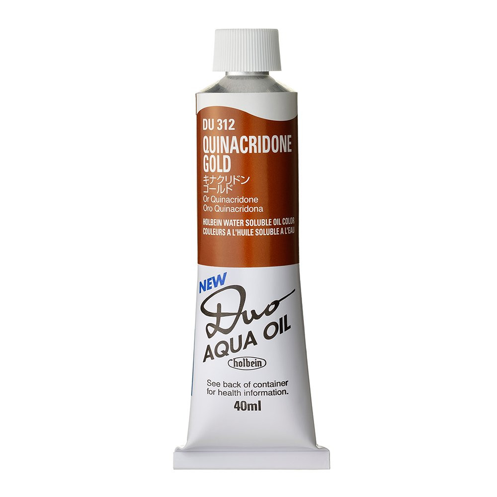 Duo Aqua water soluble oil paint - Holbein - 312, Quinacridone Gold, 40 ml
