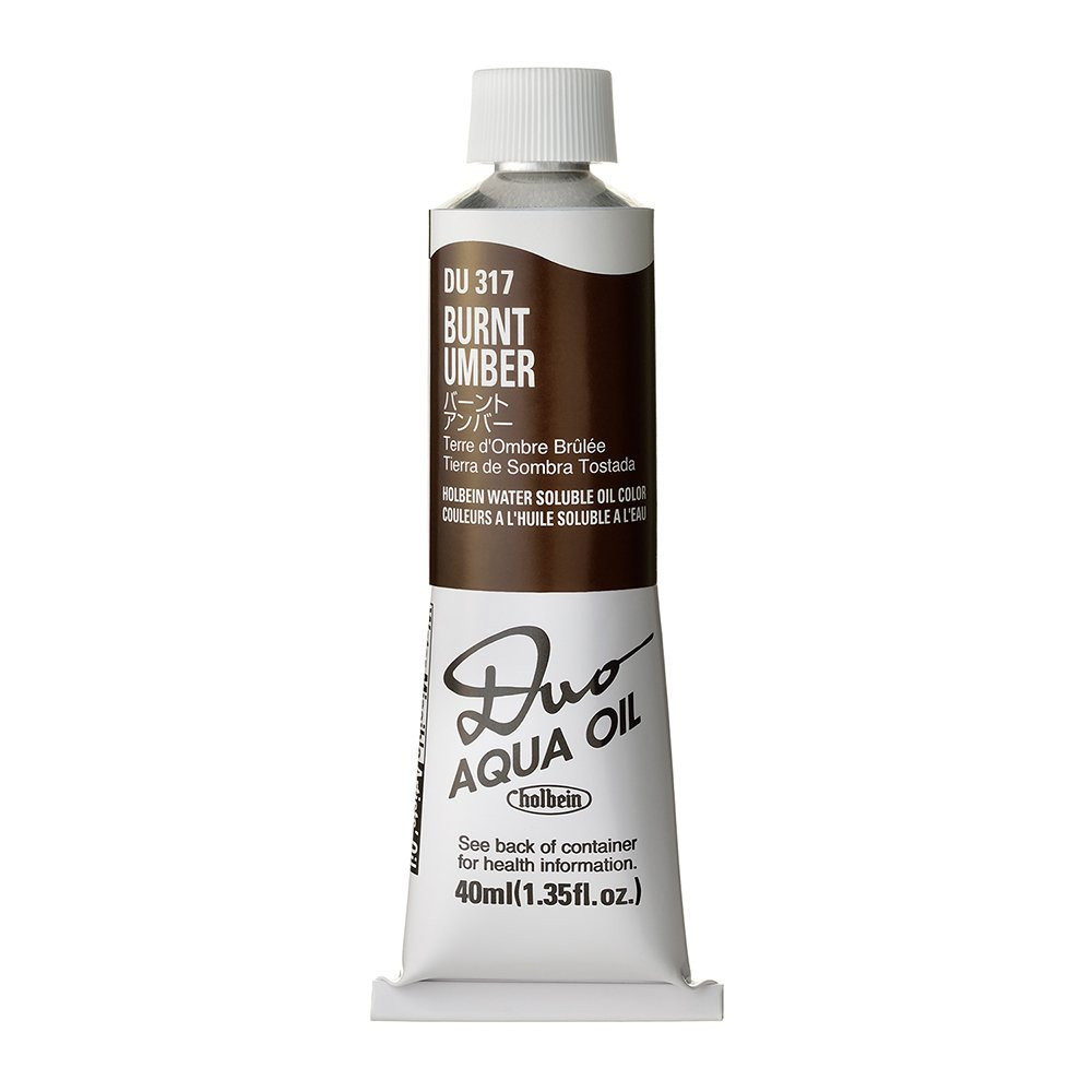 Duo Aqua water soluble oil paint - Holbein - 317, Burnt Umber, 40 ml