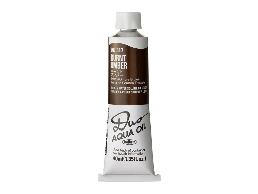 Farba olejna Duo Aqua Oil - Holbein - 317, Burnt Umber, 40 ml