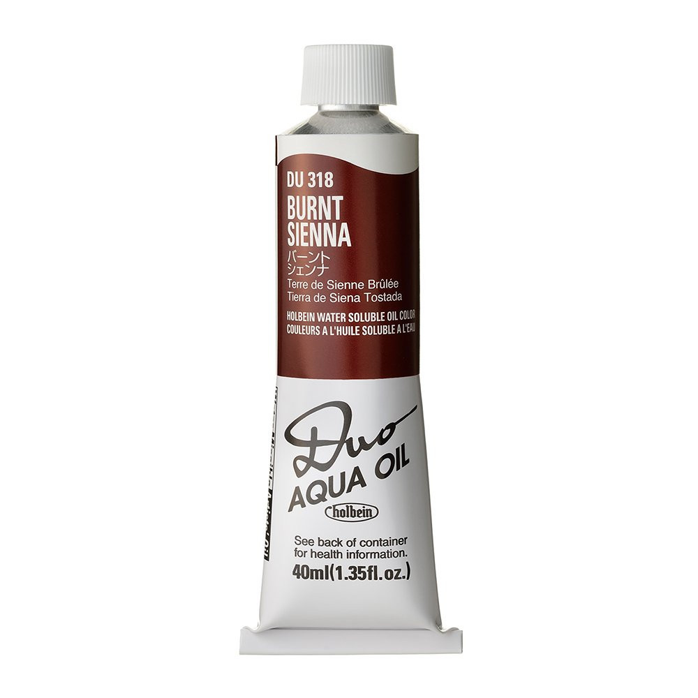 Duo Aqua water soluble oil paint - Holbein - 318, Burnt Sienna, 40 ml