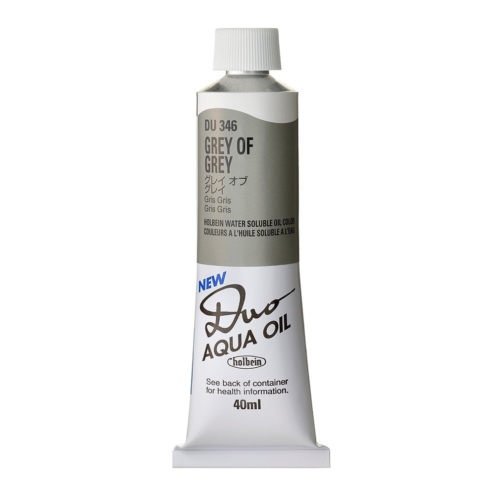 Duo Aqua water soluble oil paint - Holbein - 346, Grey of Grey, 40 ml