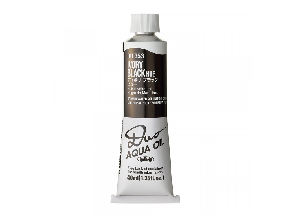 Farba olejna Duo Aqua Oil - Holbein - 353, Ivory Black Hue, 40 ml