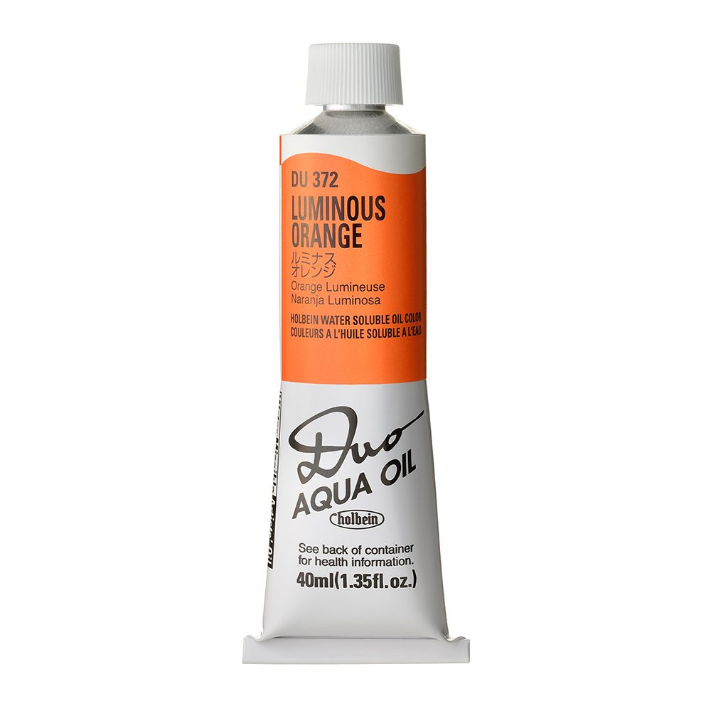 Duo Aqua water soluble oil paint - Holbein - 372, Luminous Orange, 40 ml