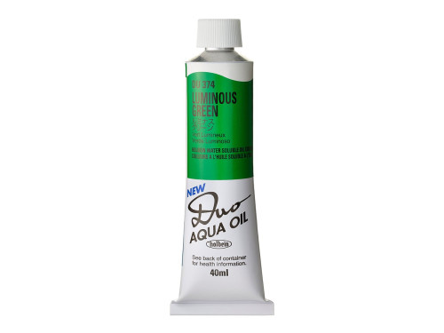 Duo Aqua water soluble oil paint - Holbein - 374, Luminous Green, 40 ml