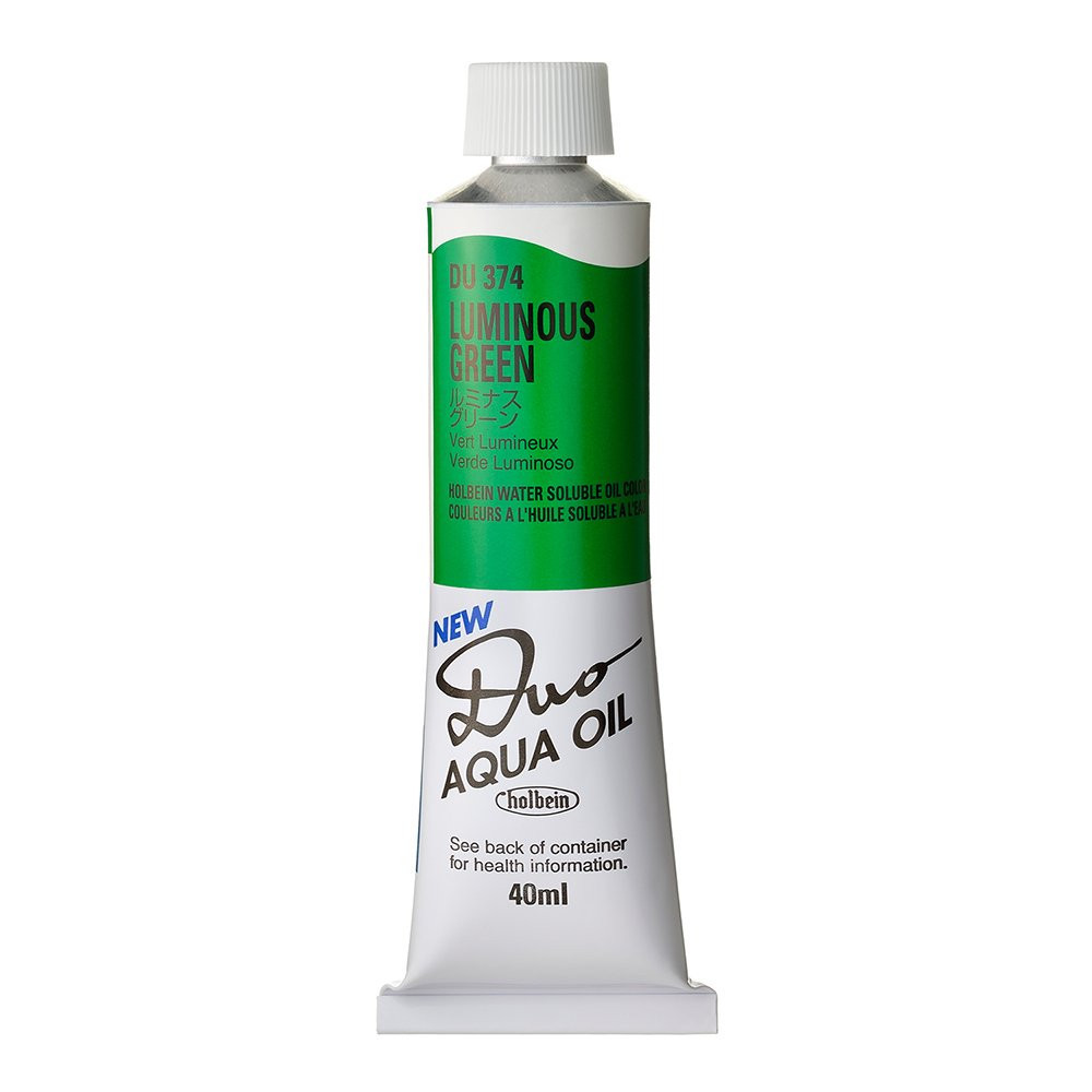 Duo Aqua water soluble oil paint - Holbein - 374, Luminous Green, 40 ml
