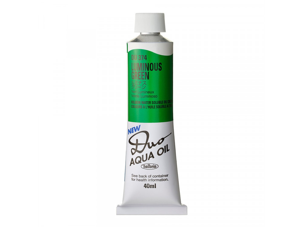 Duo Aqua water soluble oil paint - Holbein - 374, Luminous Green, 40 ml