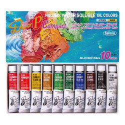 Zestaw farb olejnych Duo Aqua Oil - Holbein - 10 kolorów x 10 ml
