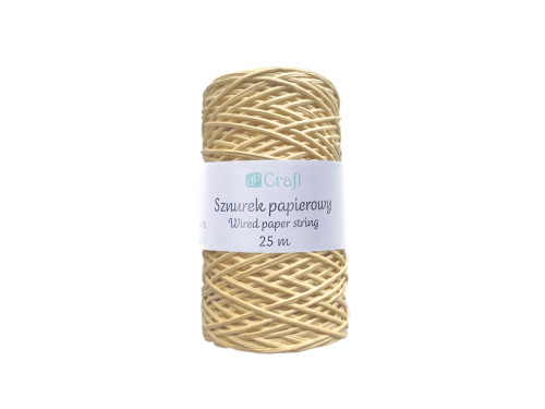 Sznurek papierowy z drucikiem - DpCraft - kraft, 2 mm, 25 m