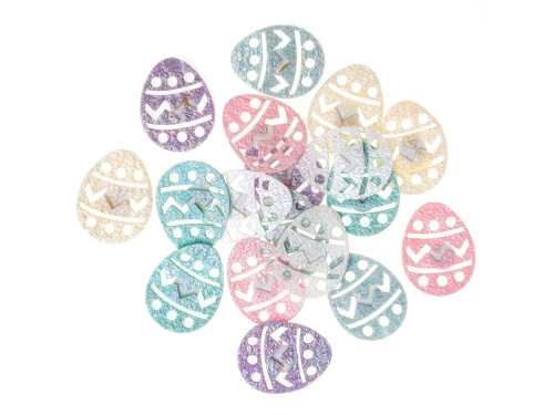 Felt stickers, Eggs - DpCraft - opalescent, 18 pcs