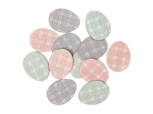 Fabric stickers, Eggs - DpCraft - pastel, 12 pcs