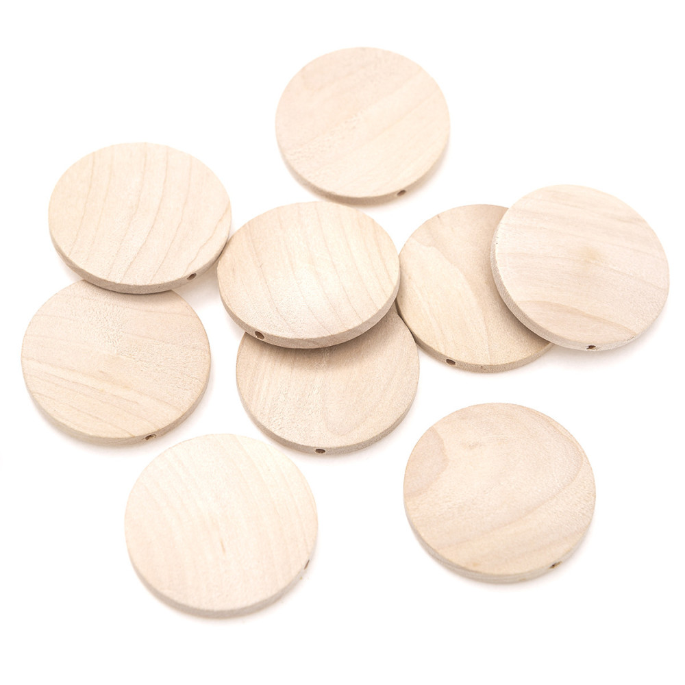 Wooden discs beads - DpCraft - 40 mm, 10 pcs
