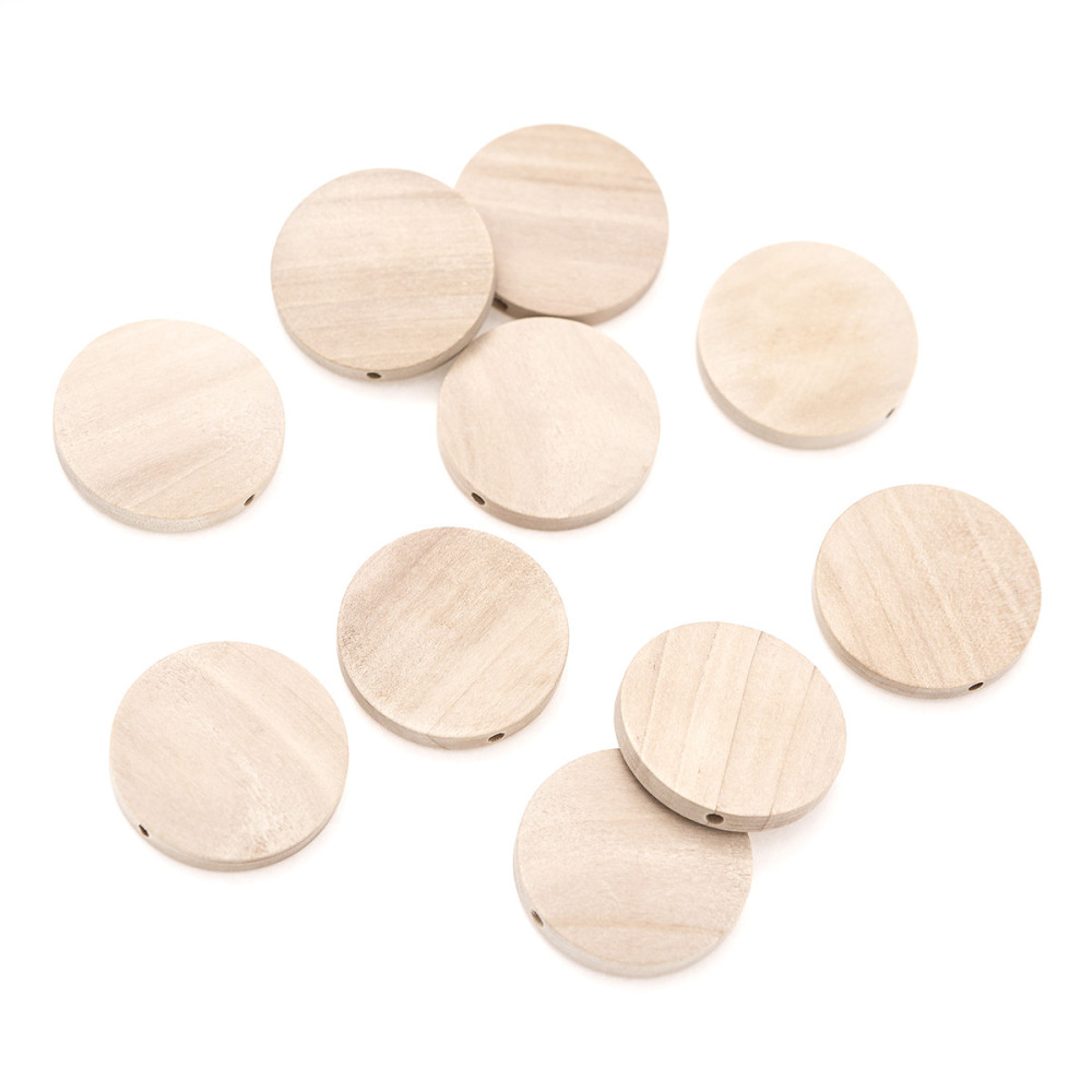Wooden discs beads - DpCraft - 30 mm, 10 pcs
