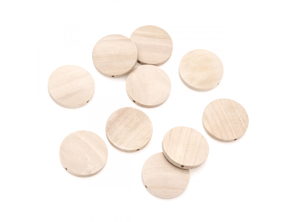 Wooden discs beads - DpCraft - 30 mm, 10 pcs