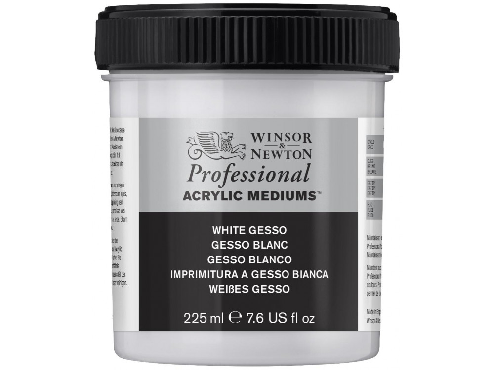 Gesso do farb akrylowych i olejnych - Winsor & Newton - białe, 225 ml