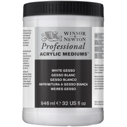 Gesso do farb akrylowych i olejnych White Gesso - Winsor & Newton - białe, 946 ml