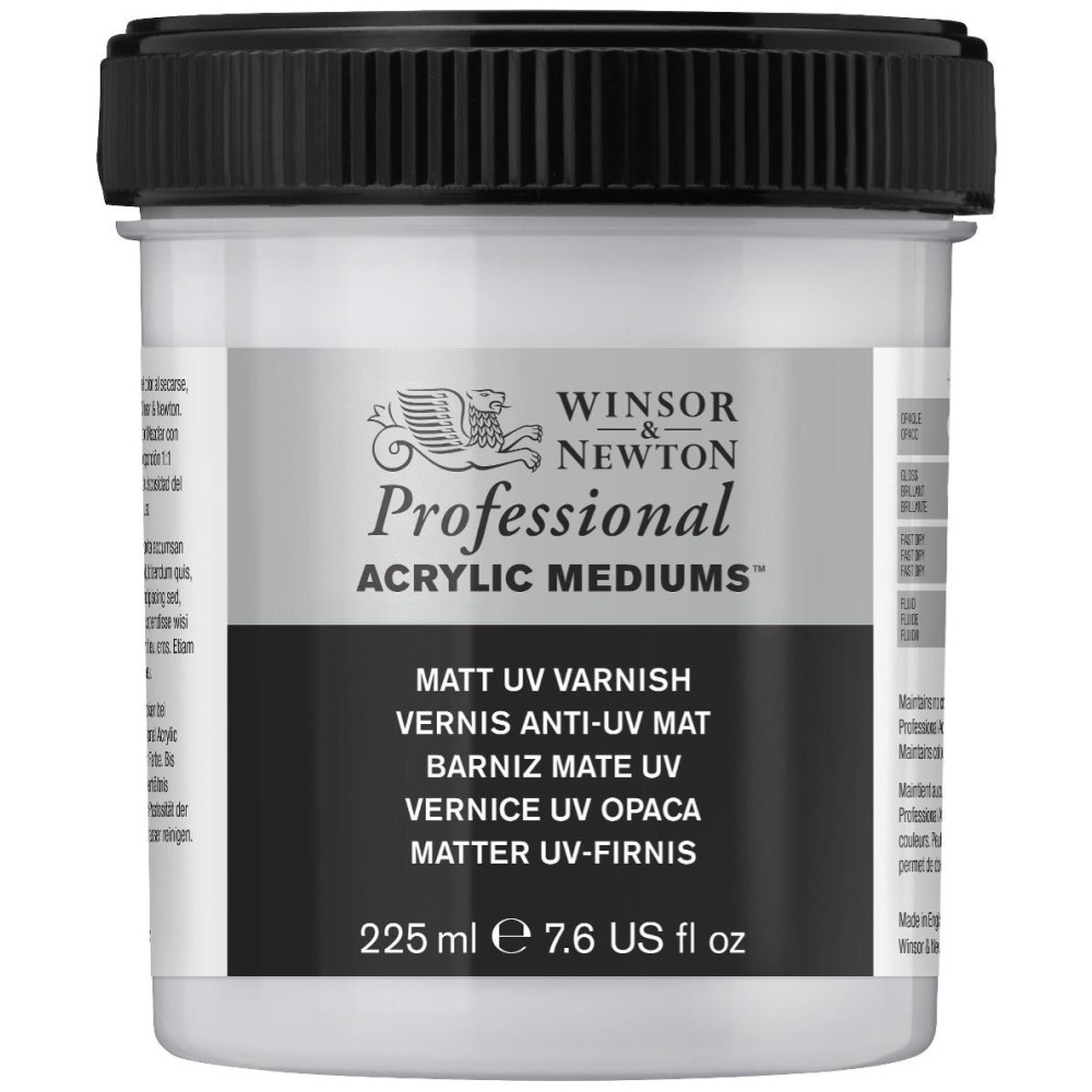 Werniks do farb akrylowych Matt UV Varnish - Winsor & Newton - matowy, 225 ml