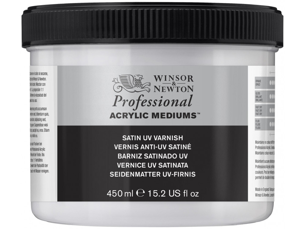 Werniks do farb akrylowych Professional - Winsor & Newton - satynowy, 450 ml