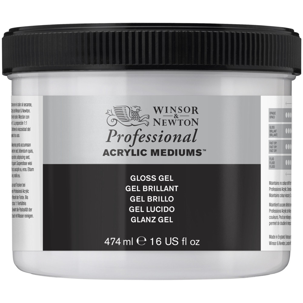 Gloss Gel Medium for acrylics - Winsor & Newton - 474 ml