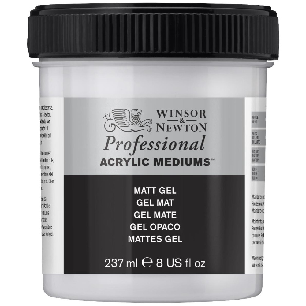 Medium do farb akrylowych Matt Gel - Winsor & Newton - matowe, 237 ml