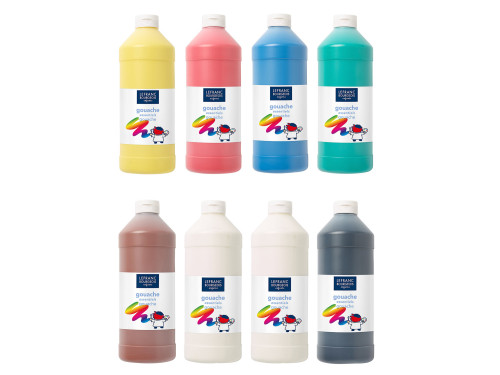Set of gouache paints for kids - Lefranc & Bourgeois - 8 pcs x 1l