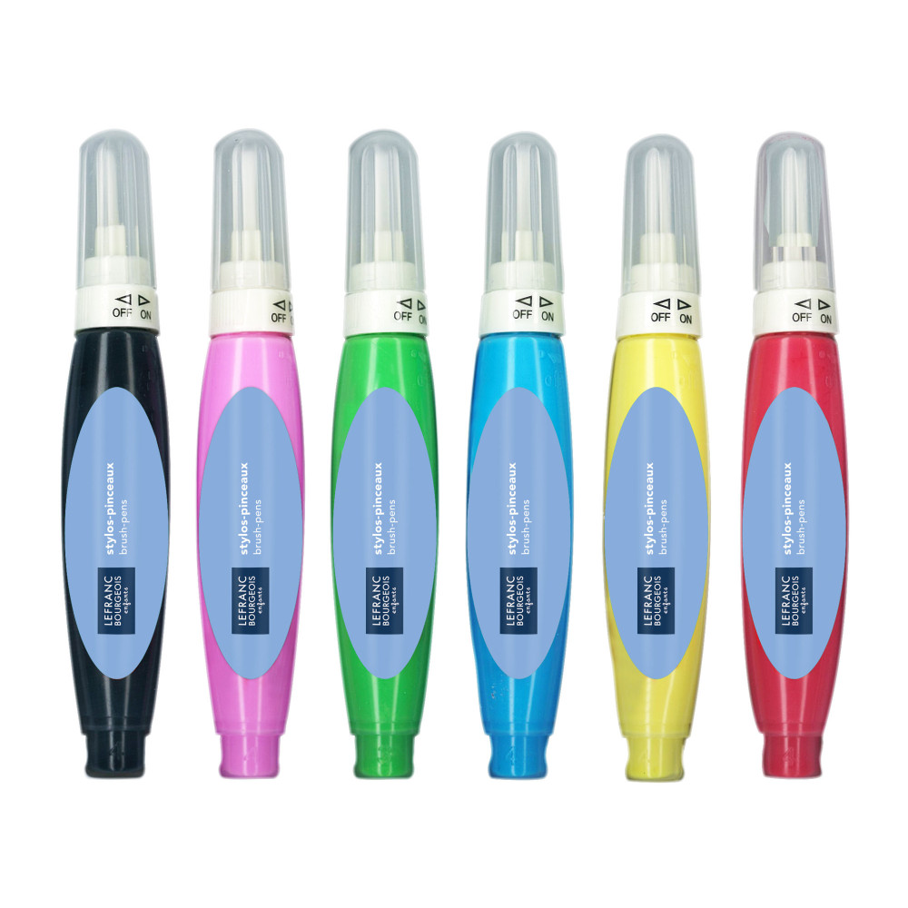Zestaw farb dla dzieci Brush Pens - Lefranc & Bourgeois - 6 kolorów
