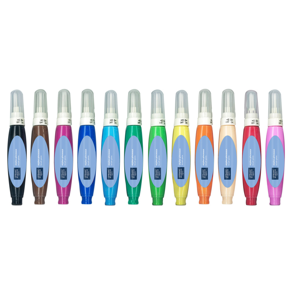Zestaw farb dla dzieci Brush Pens - Lefranc & Bourgeois - 12 kolorów