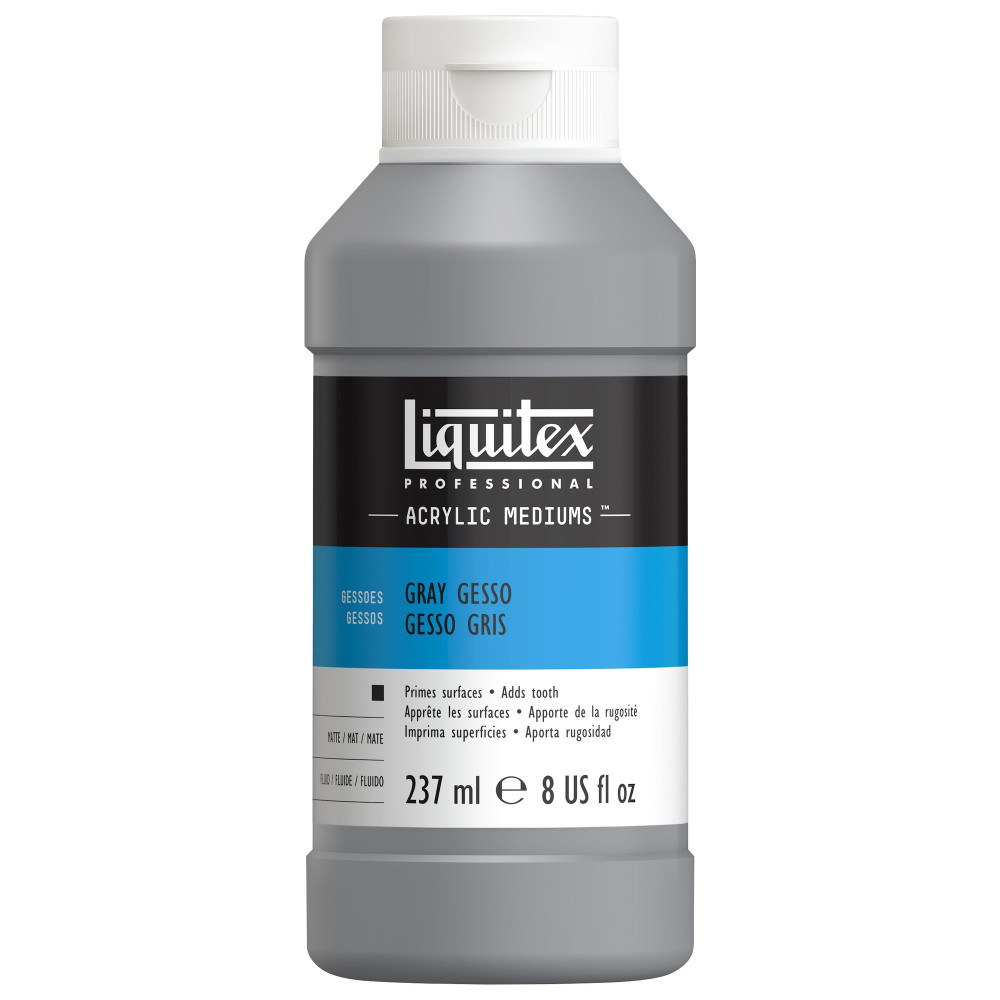 Gesso do farb akrylowych i olejnych - Liquitex - szare, 237 ml