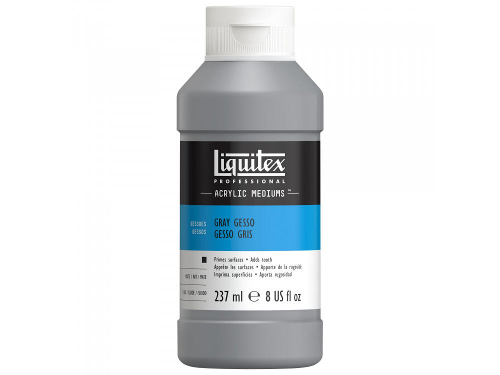 Gesso do farb akrylowych i olejnych - Liquitex - szare, 237 ml