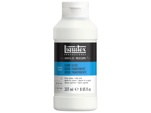 Gesso do farb akrylowych i olejnych - Liquitex - transparentne, 237 ml