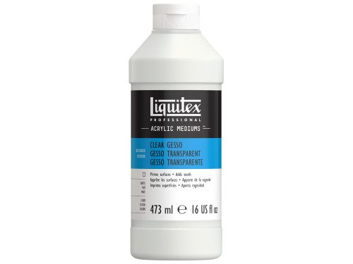 Gesso do farb akrylowych i olejnych - Liquitex - transparentne, 473 ml