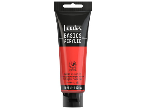 Basics Acrylic paint - Liquitex - 510, Cadmium Red Light Hue, 118 ml