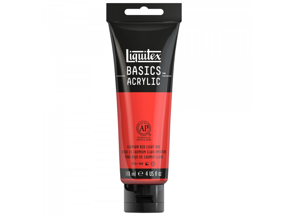 Farba akrylowa Basics Acrylic - Liquitex - 510, Cadmium Red Light Hue, 118 ml