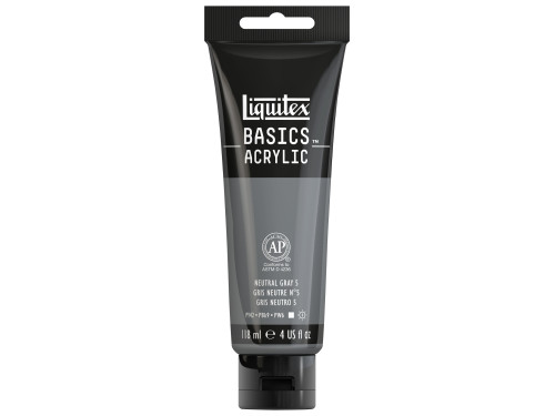 Basics Acrylic paint - Liquitex - 599, Neutral Gray 5, 118 ml