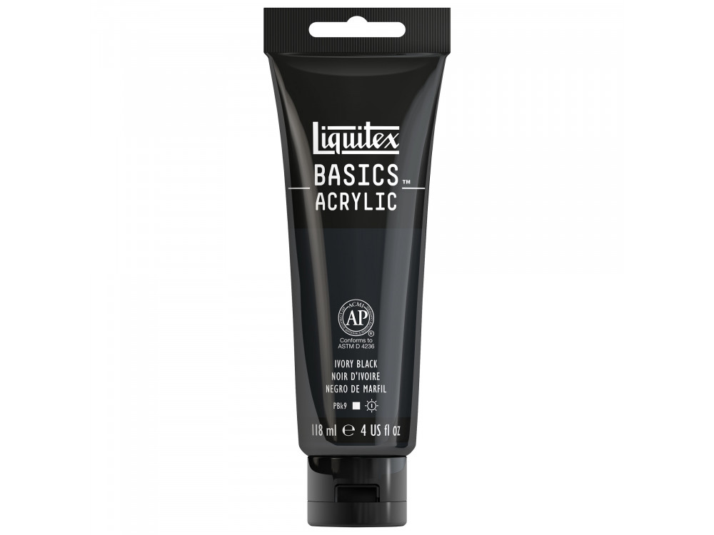 Basics Acrylic paint - Liquitex - 244, Ivory Black, 118 ml