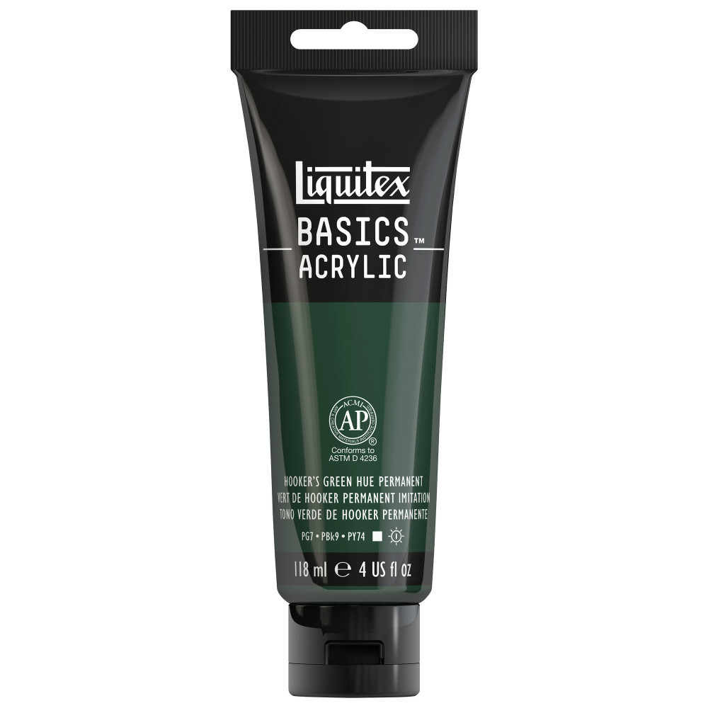 Farba akrylowa Basics Acrylic - Liquitex - 224, Hooker's Green Hue Permanent, 118 ml