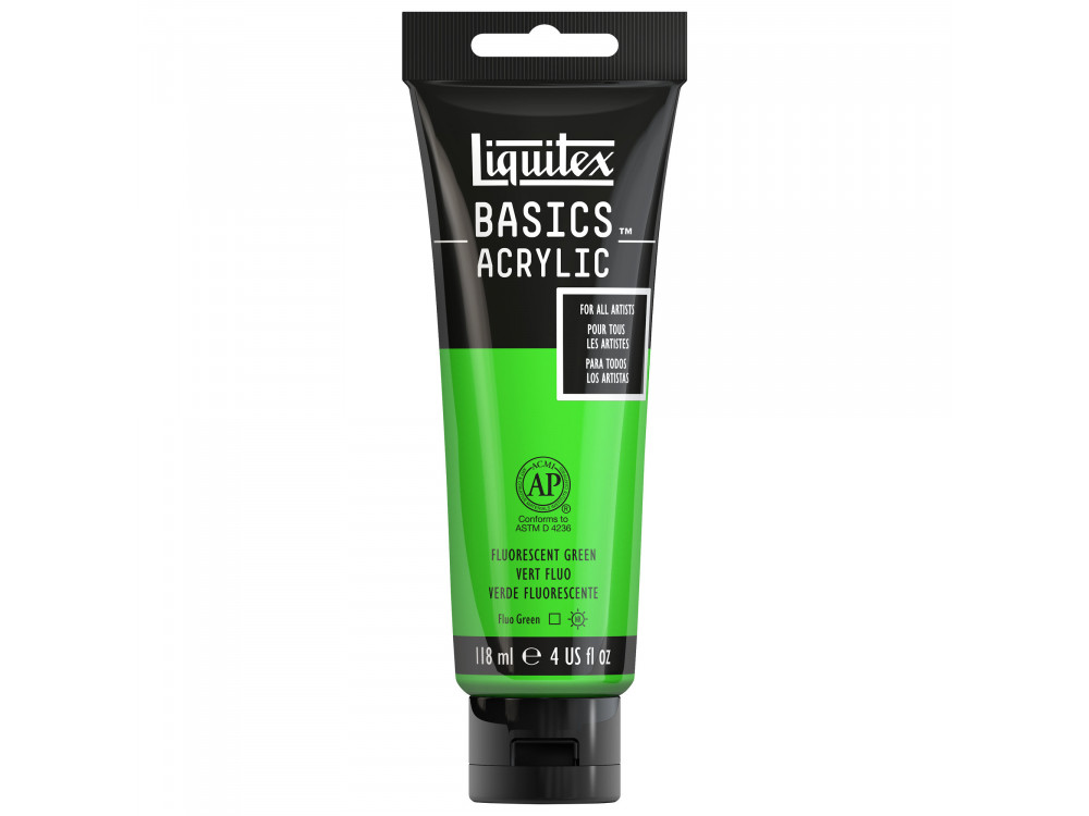 Basics Acrylic paint - Liquitex - 985, Fluorescent Green, 118 ml