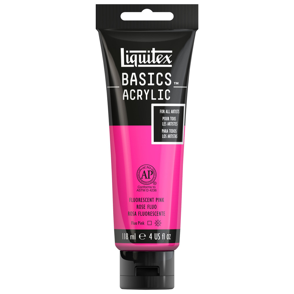 Basics Acrylic paint - Liquitex - 987, Fluorescent Pink, 118 ml
