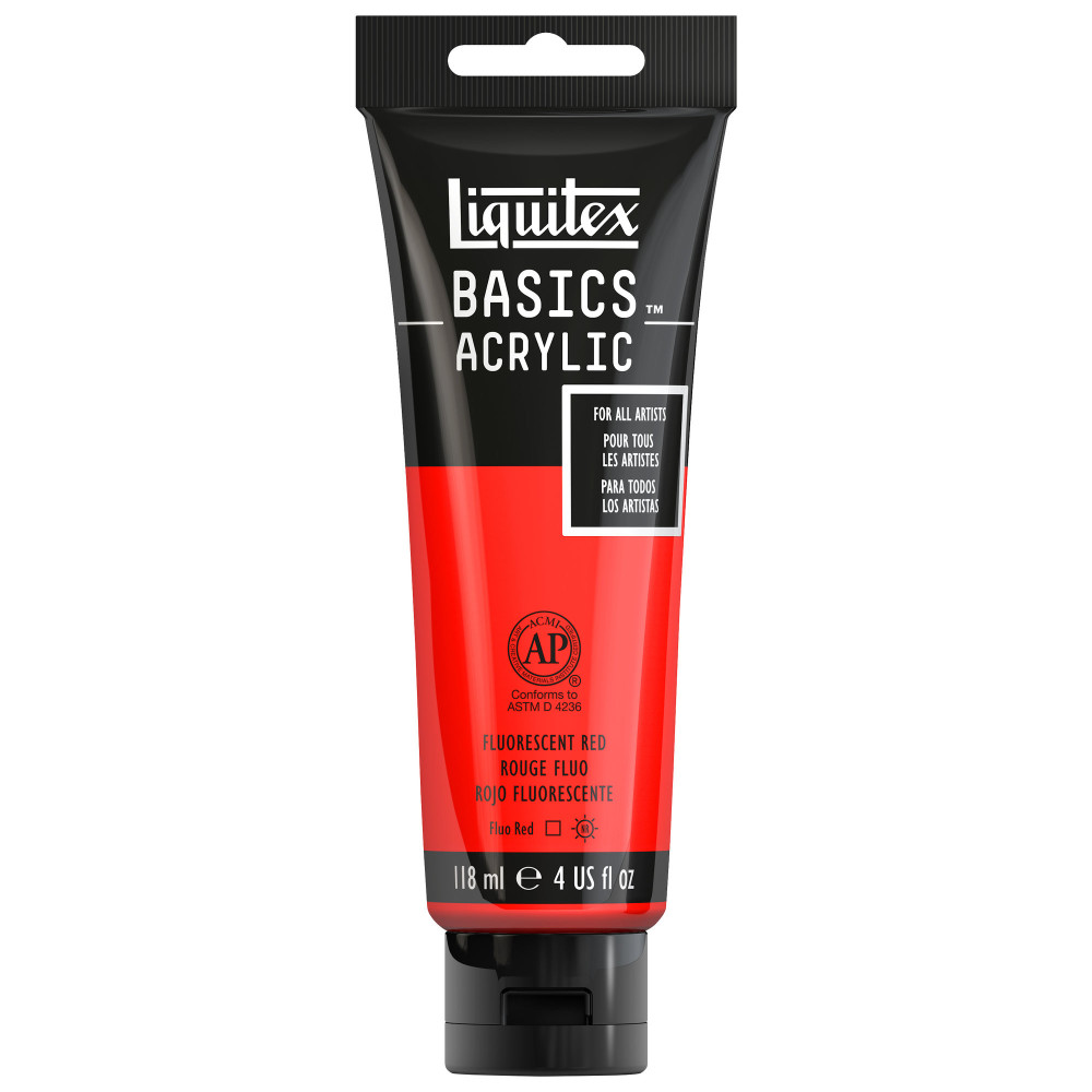 Basics Acrylic paint - Liquitex - 983, Fluorescent Red, 118 ml
