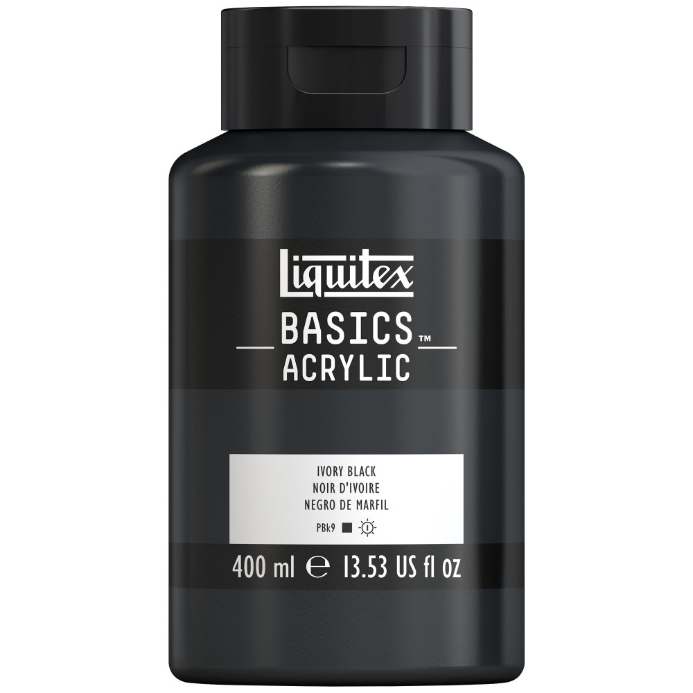 Basics Acrylic paint - Liquitex - 244, Ivory Black, 400 ml