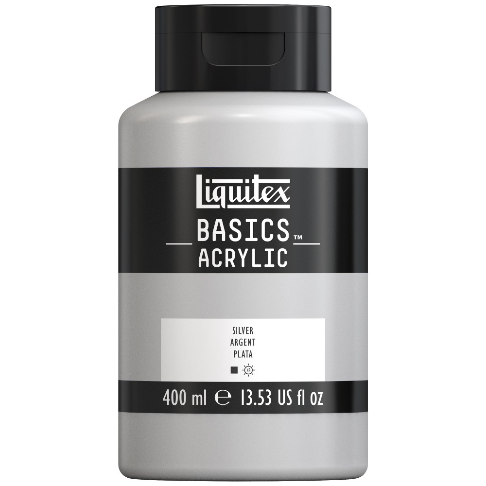 Farba akrylowa Basics Acrylic - Liquitex - 052, Silver, 400 ml