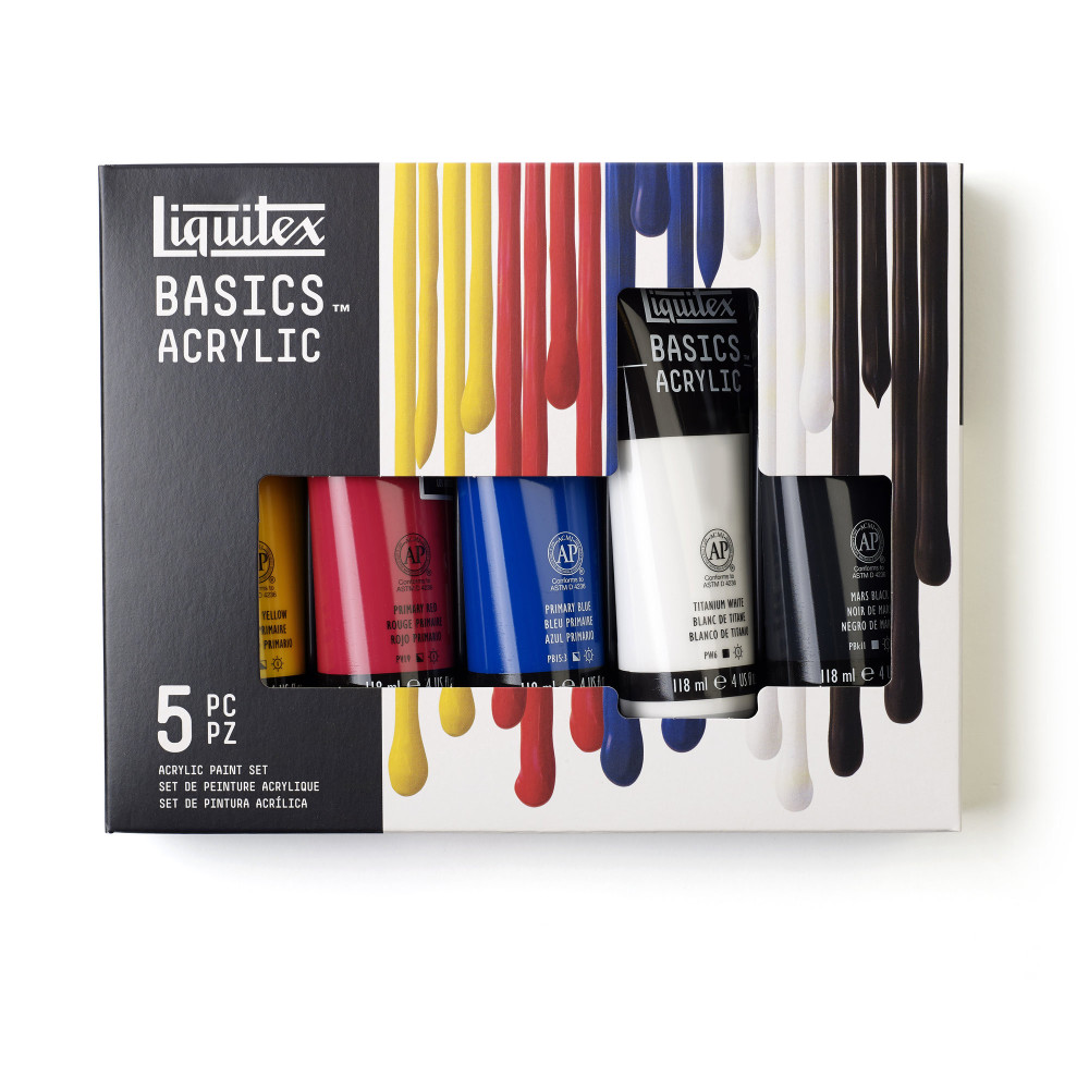 Zestaw farb Basics Acrylic - Liquitex - 5 kolorów x 118 ml